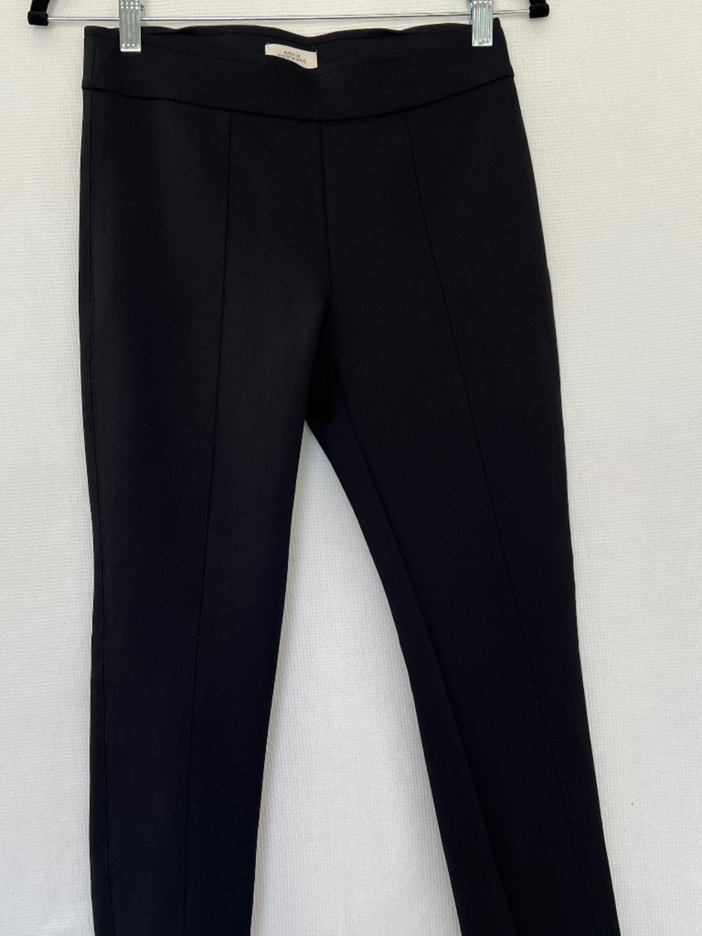 Avenue Montaigne Black Slim Leg Pintuck Seam Pull On Stretch Pants S/M